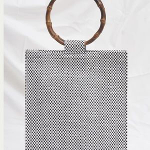 Kozaburo NYLON BASKET-WEAVE BAMBOO HANDBAG